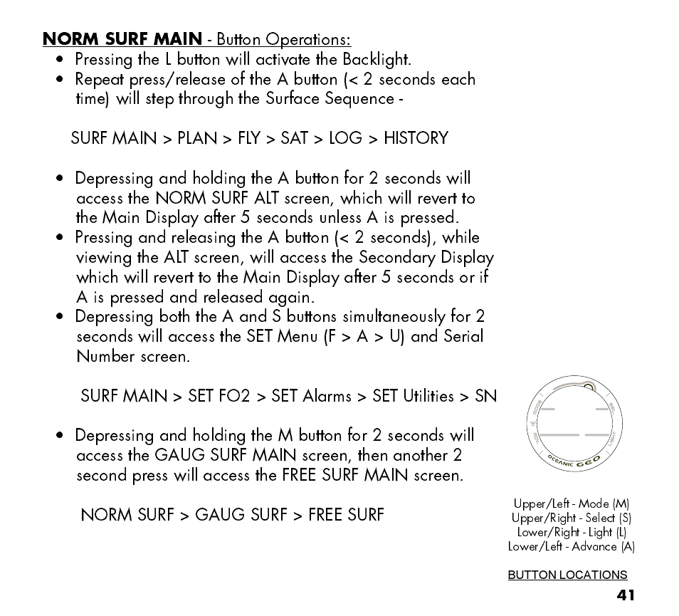 Oceanic Watch / Dive Computer GEO User Manual | Page 41 / 140