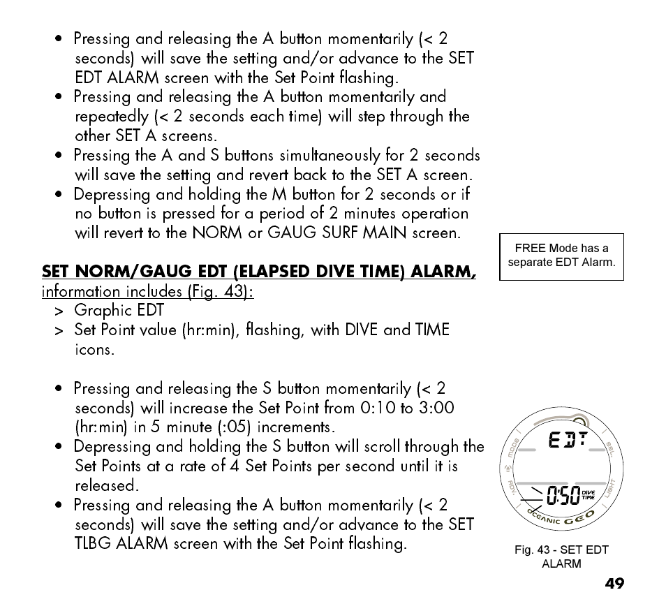 Oceanic Watch / Dive Computer GEO User Manual | Page 49 / 140