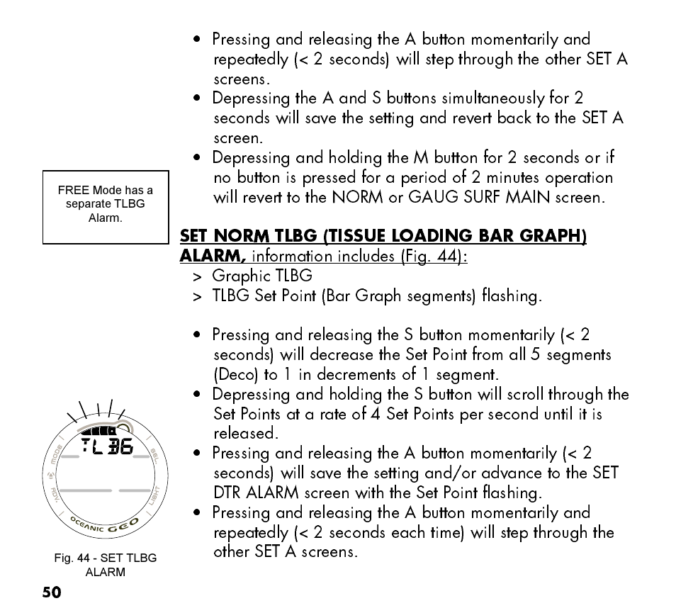 Oceanic Watch / Dive Computer GEO User Manual | Page 50 / 140