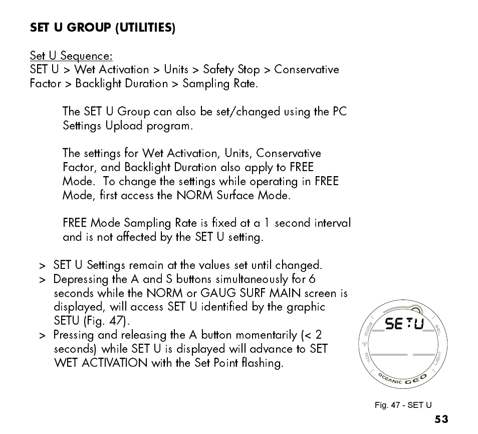 Oceanic Watch / Dive Computer GEO User Manual | Page 53 / 140