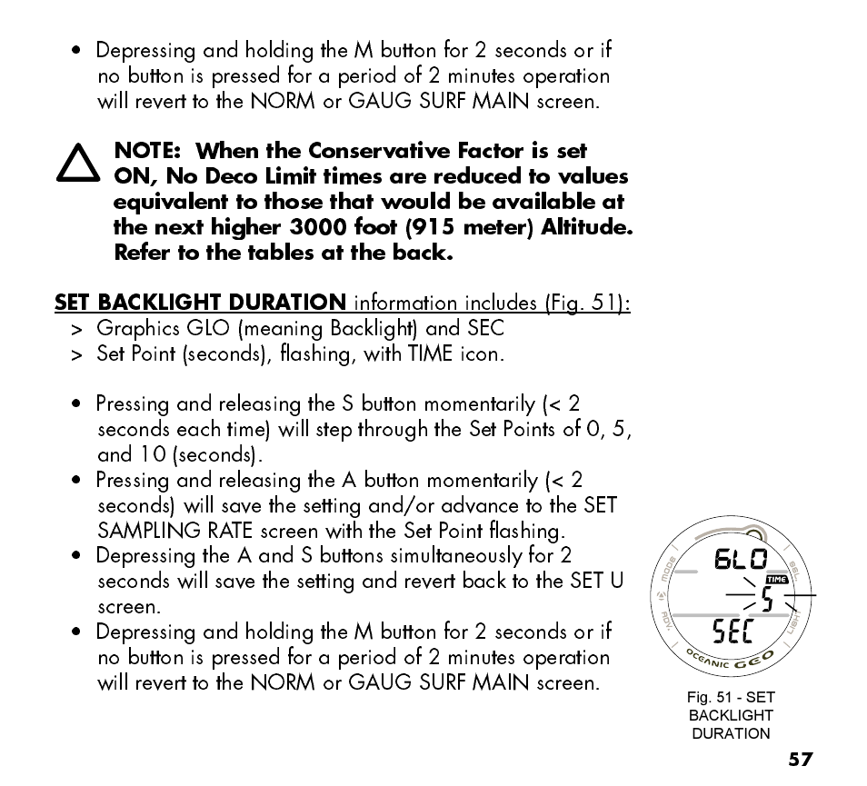 Oceanic Watch / Dive Computer GEO User Manual | Page 57 / 140