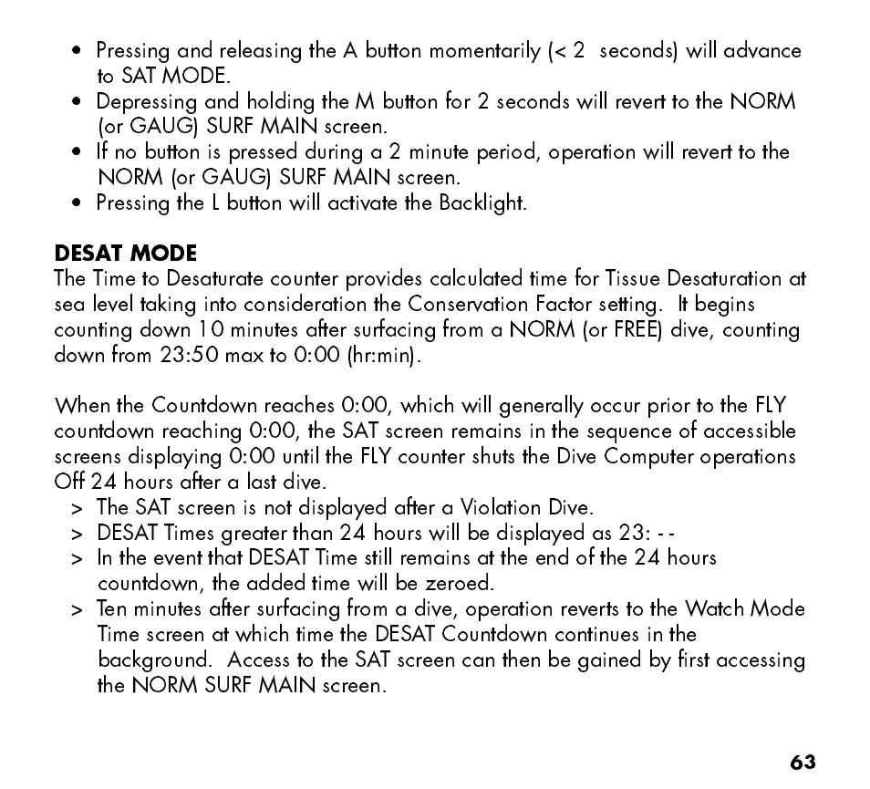 Oceanic Watch / Dive Computer GEO User Manual | Page 63 / 140