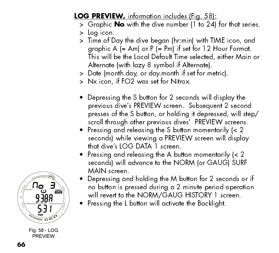 Oceanic Watch / Dive Computer GEO User Manual | Page 66 / 140