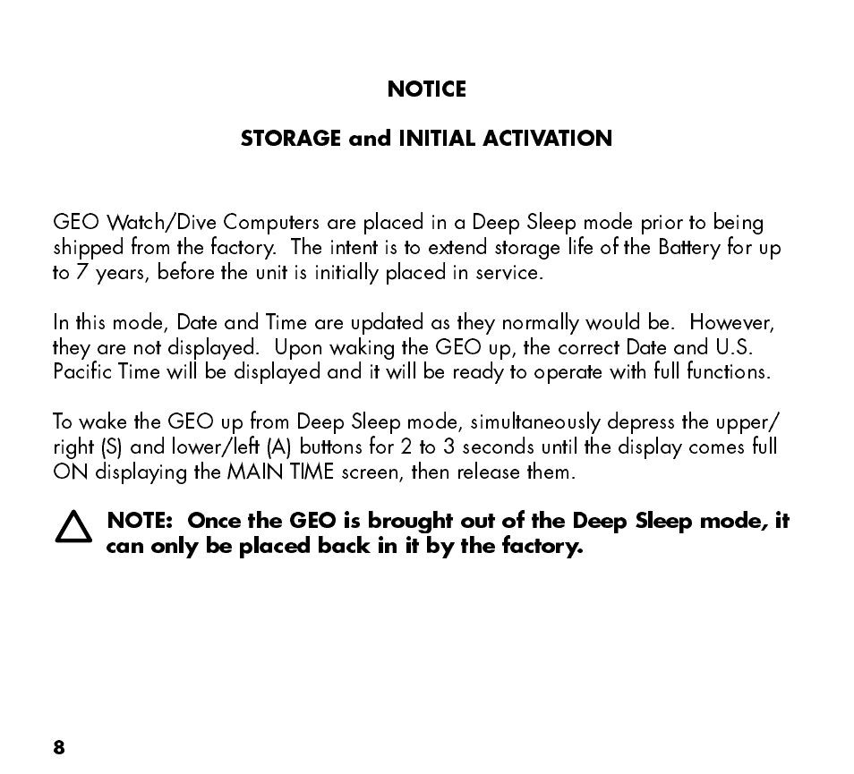 Oceanic Watch / Dive Computer GEO User Manual | Page 8 / 140