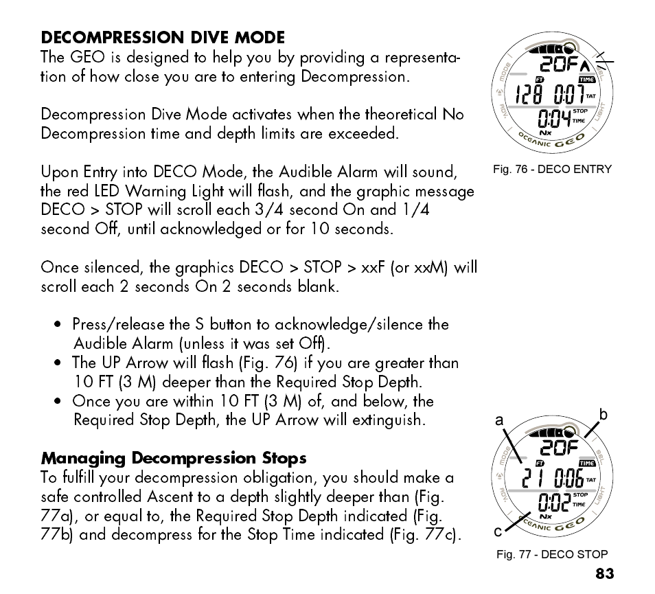 Oceanic Watch / Dive Computer GEO User Manual | Page 83 / 140