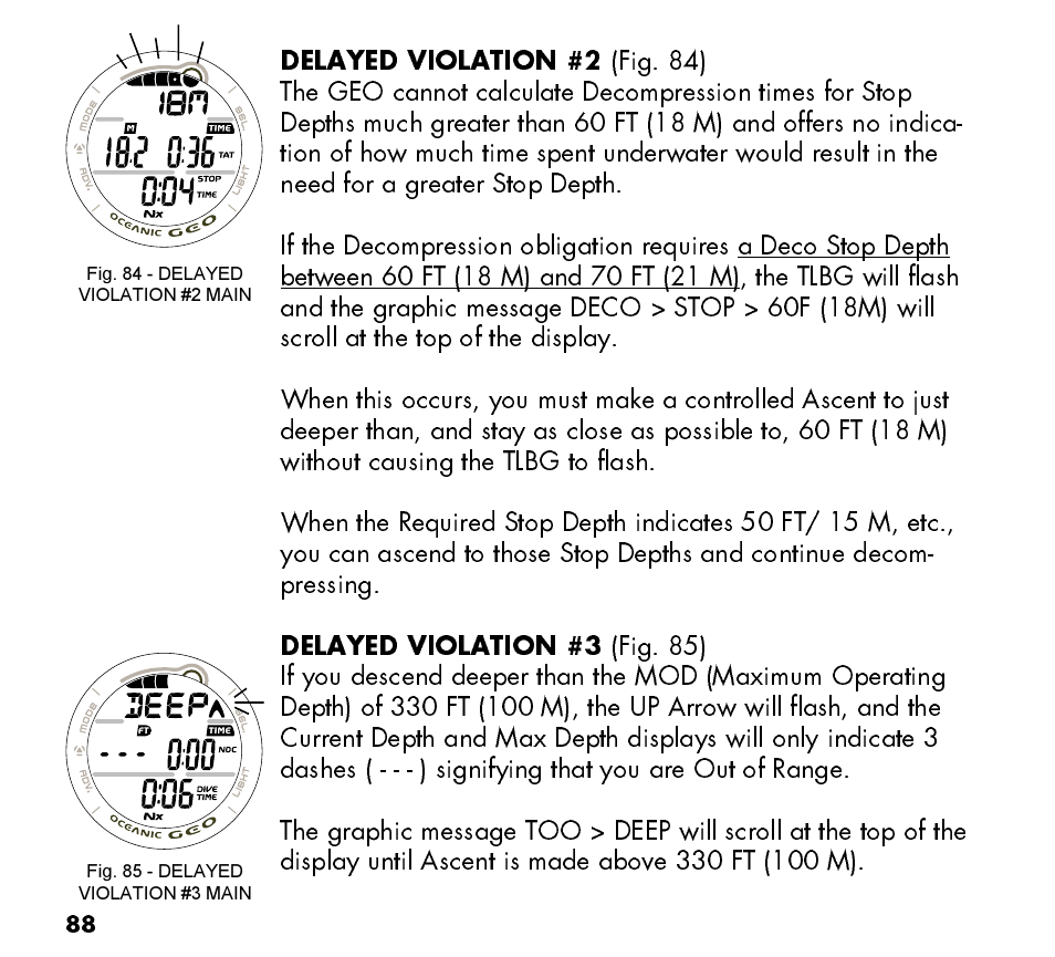 Oceanic Watch / Dive Computer GEO User Manual | Page 88 / 140