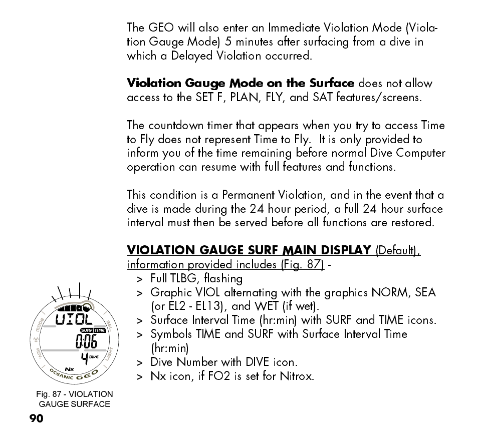 Oceanic Watch / Dive Computer GEO User Manual | Page 90 / 140