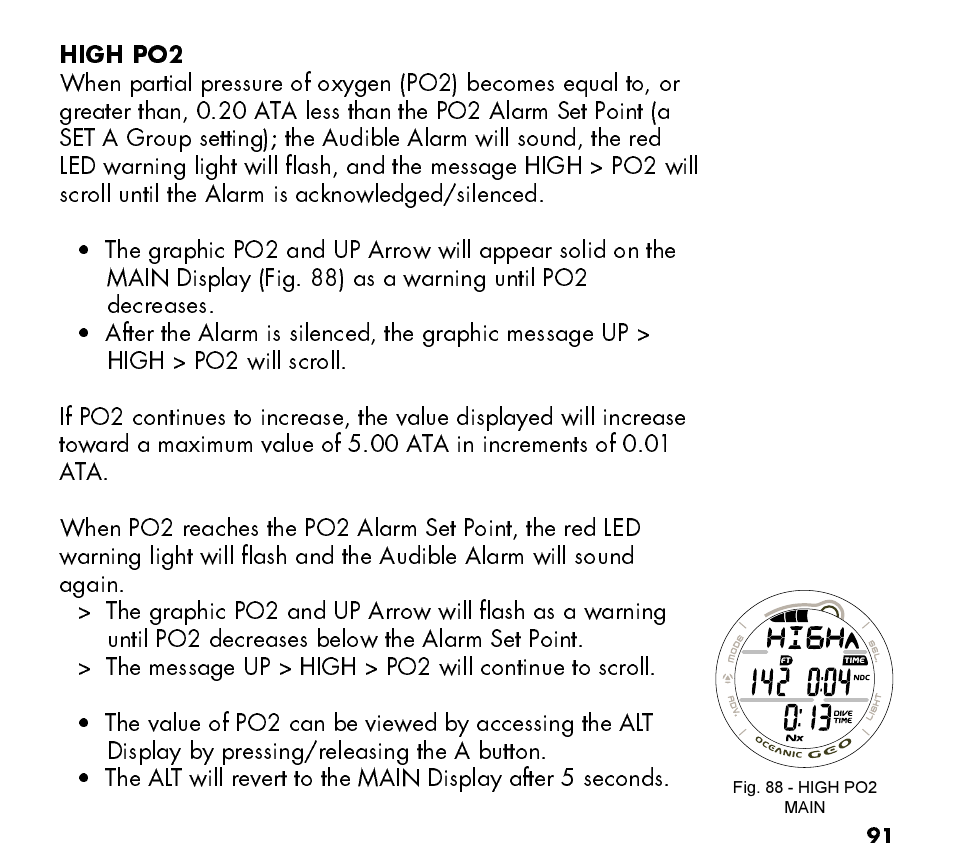 Oceanic Watch / Dive Computer GEO User Manual | Page 91 / 140