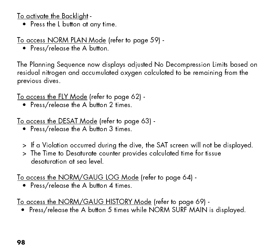 Oceanic Watch / Dive Computer GEO User Manual | Page 98 / 140