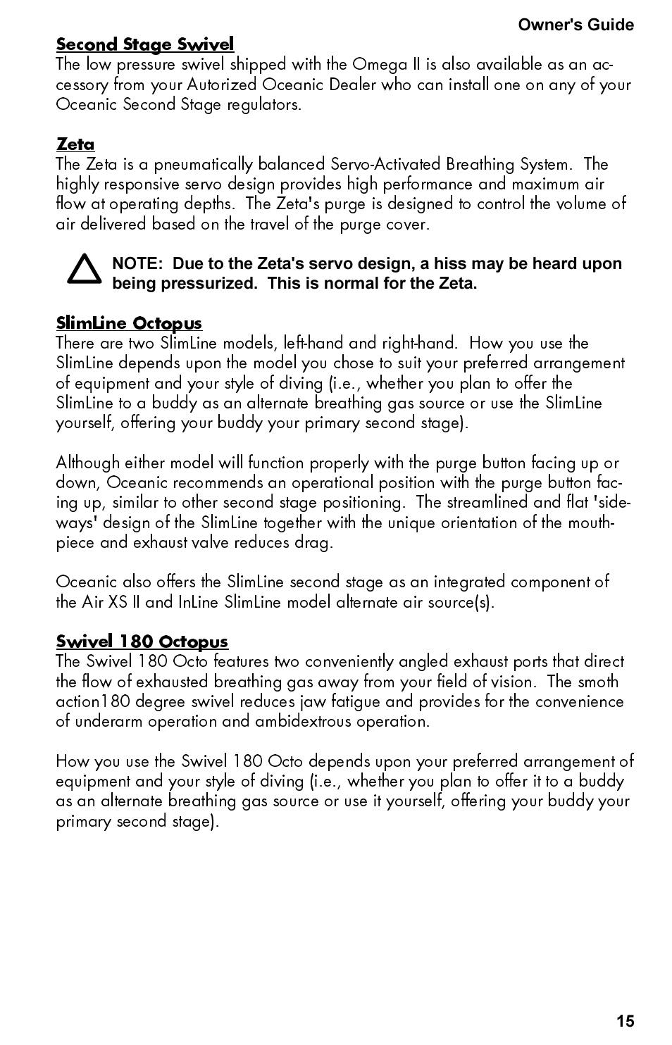 Oceanic Regulator Equipment User Manual | Page 15 / 20