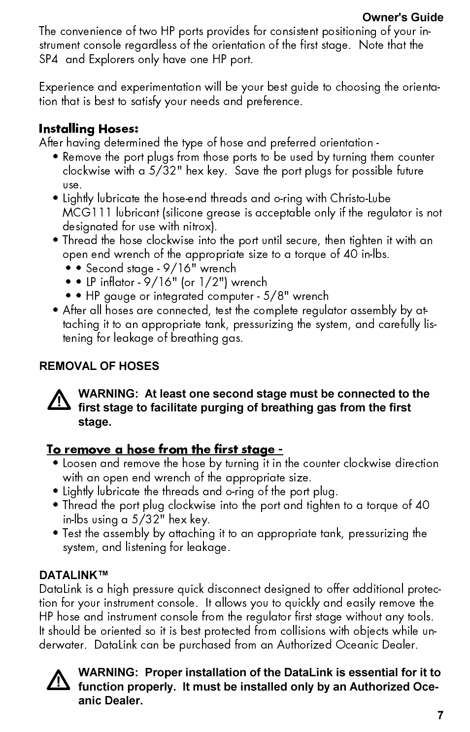 Oceanic Regulator Equipment User Manual | Page 7 / 20