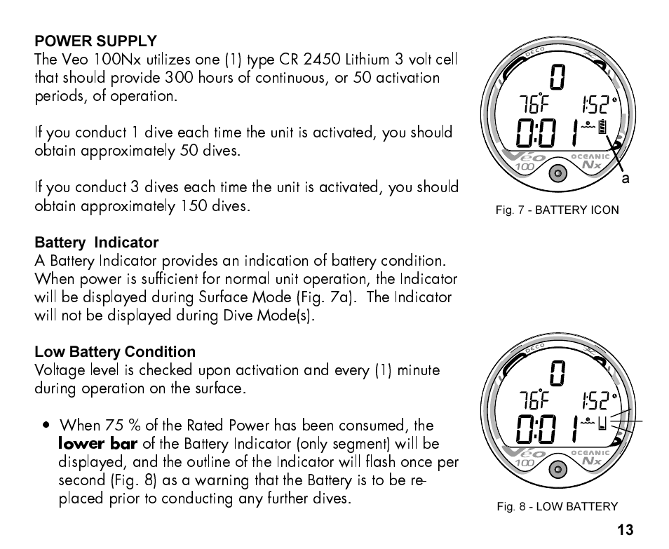 Oceanic Personal Dive Computer Veo 100Nx User Manual | Page 13 / 72