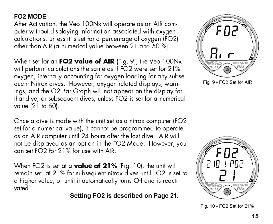 Oceanic Personal Dive Computer Veo 100Nx User Manual | Page 15 / 72