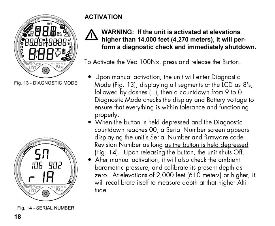 Oceanic Personal Dive Computer Veo 100Nx User Manual | Page 18 / 72