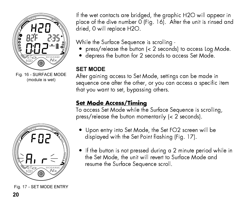 Oceanic Personal Dive Computer Veo 100Nx User Manual | Page 20 / 72