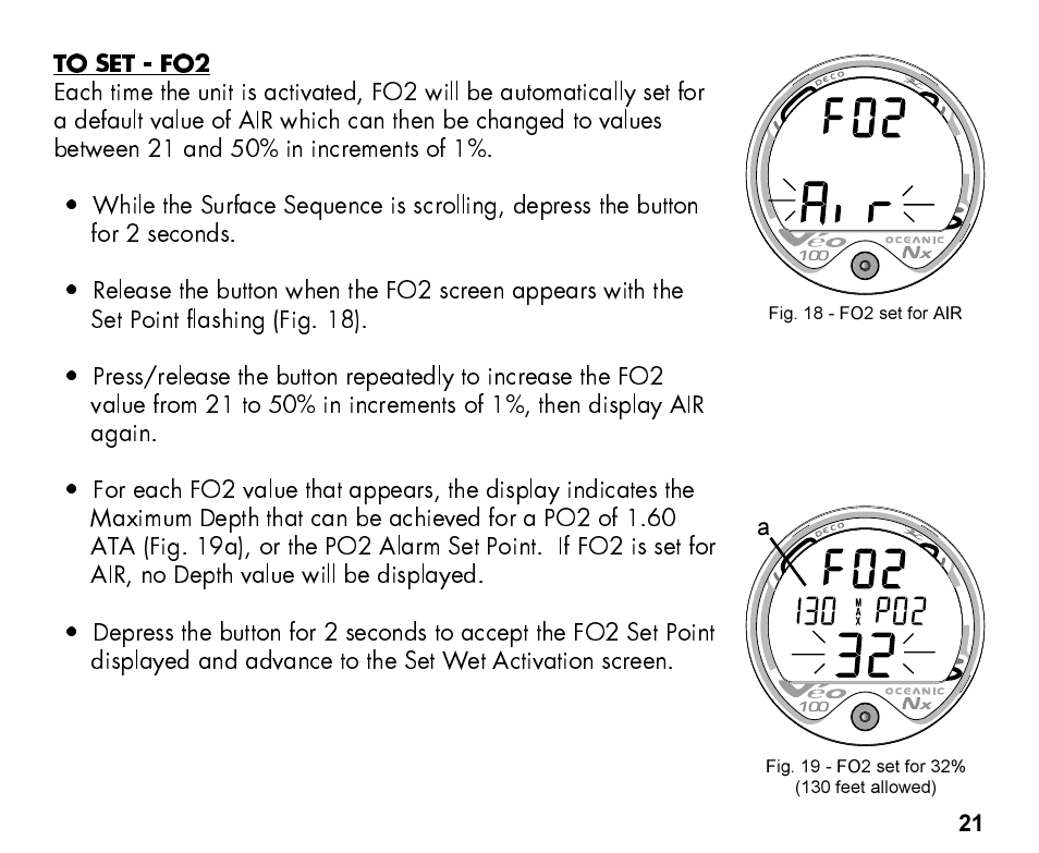Oceanic Personal Dive Computer Veo 100Nx User Manual | Page 21 / 72