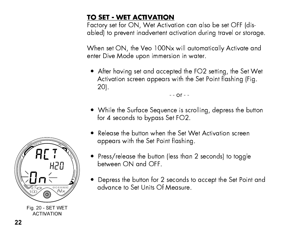 Oceanic Personal Dive Computer Veo 100Nx User Manual | Page 22 / 72