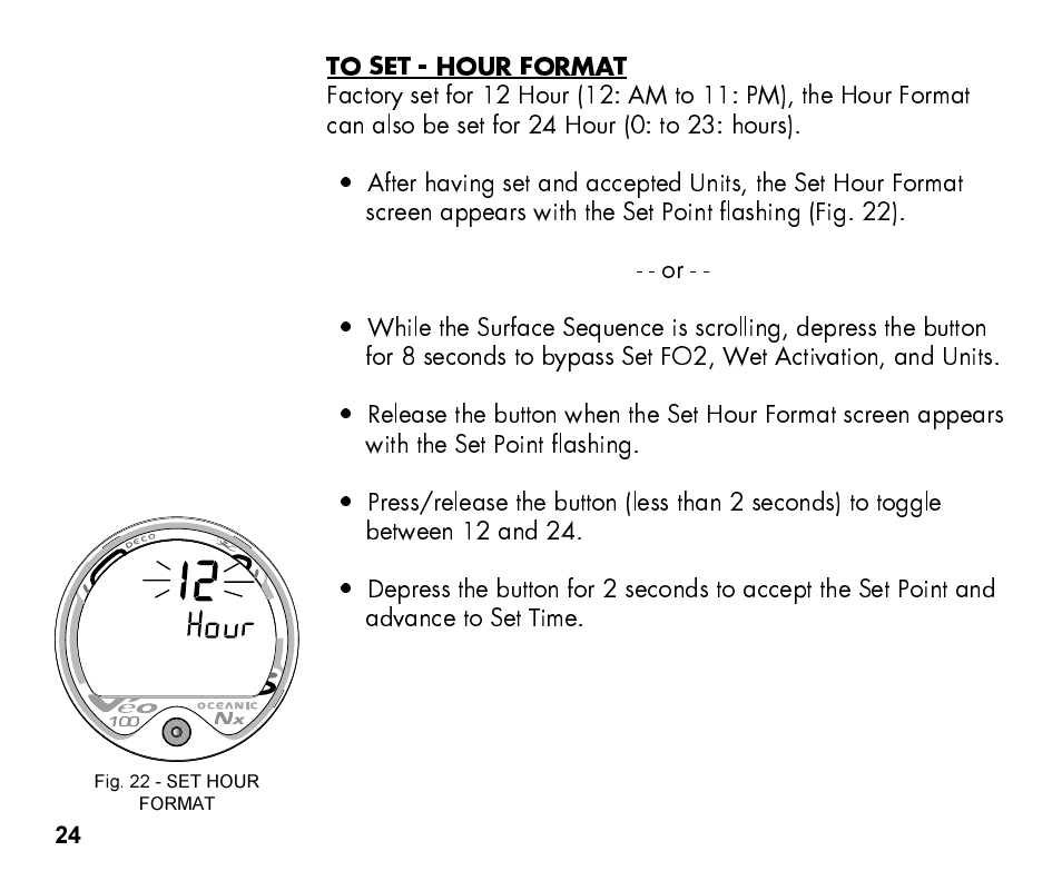 Oceanic Personal Dive Computer Veo 100Nx User Manual | Page 24 / 72
