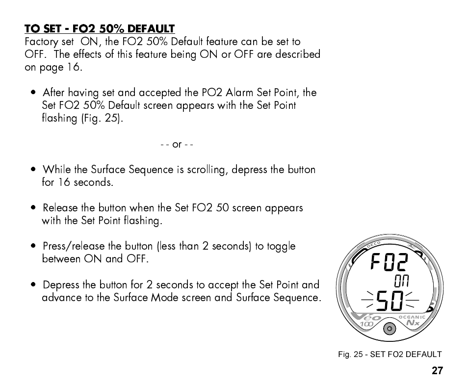 Oceanic Personal Dive Computer Veo 100Nx User Manual | Page 27 / 72
