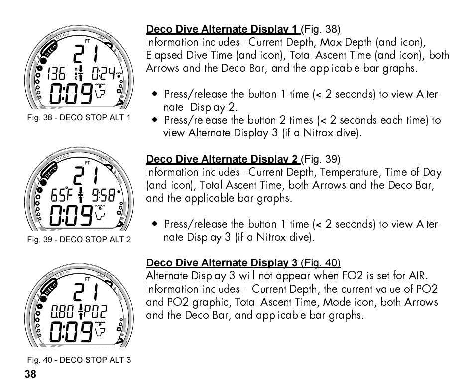 Oceanic Personal Dive Computer Veo 100Nx User Manual | Page 38 / 72