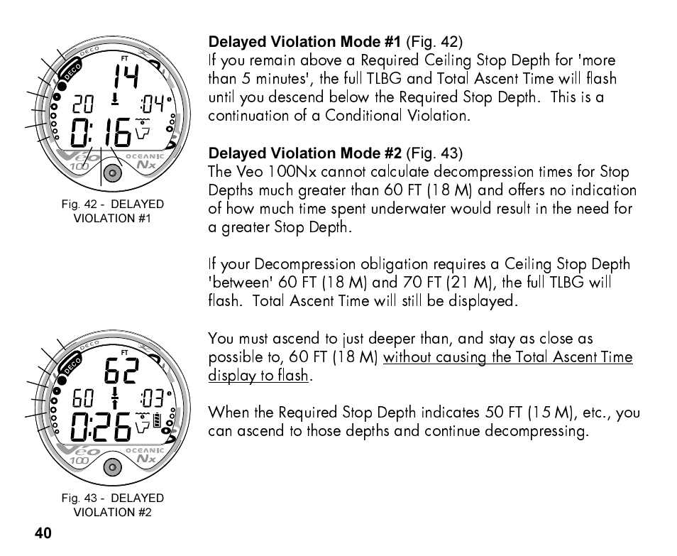 Oceanic Personal Dive Computer Veo 100Nx User Manual | Page 40 / 72