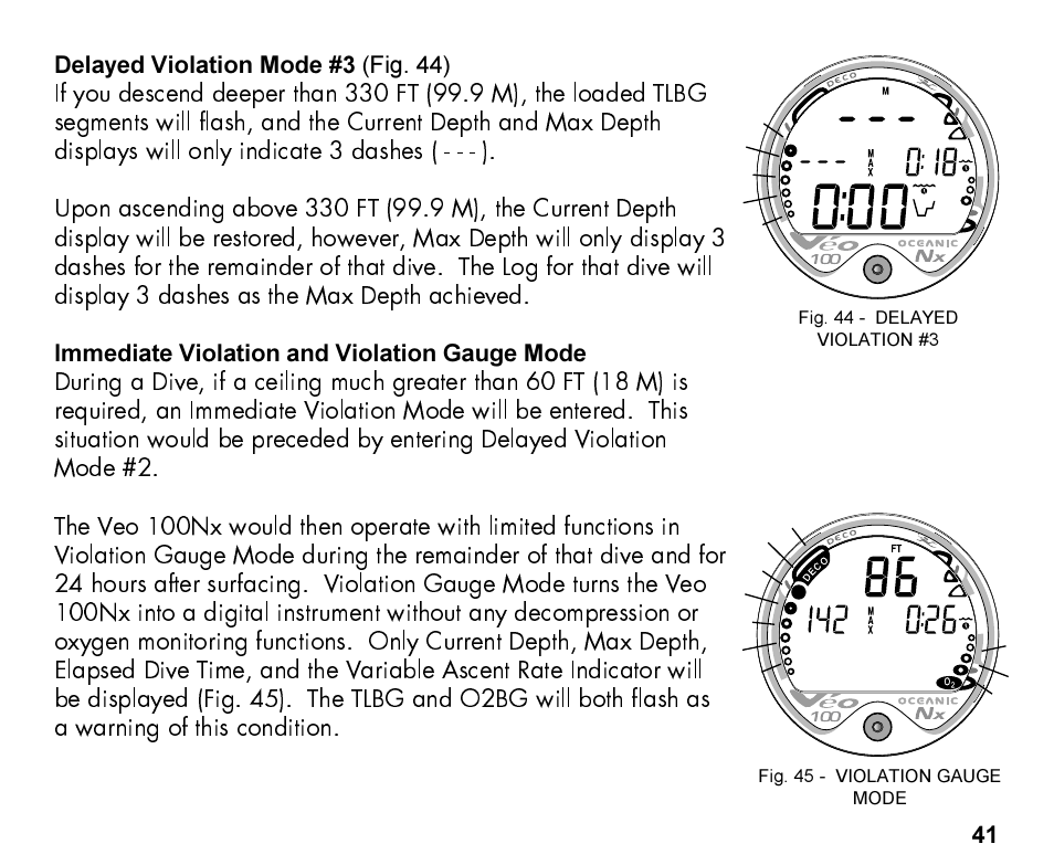 Oceanic Personal Dive Computer Veo 100Nx User Manual | Page 41 / 72