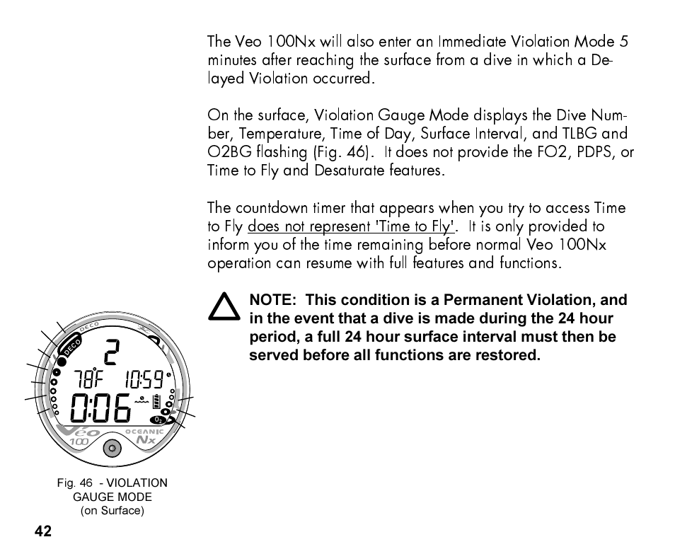 Oceanic Personal Dive Computer Veo 100Nx User Manual | Page 42 / 72