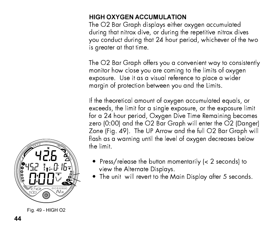 Oceanic Personal Dive Computer Veo 100Nx User Manual | Page 44 / 72