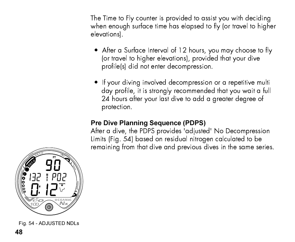 Oceanic Personal Dive Computer Veo 100Nx User Manual | Page 48 / 72