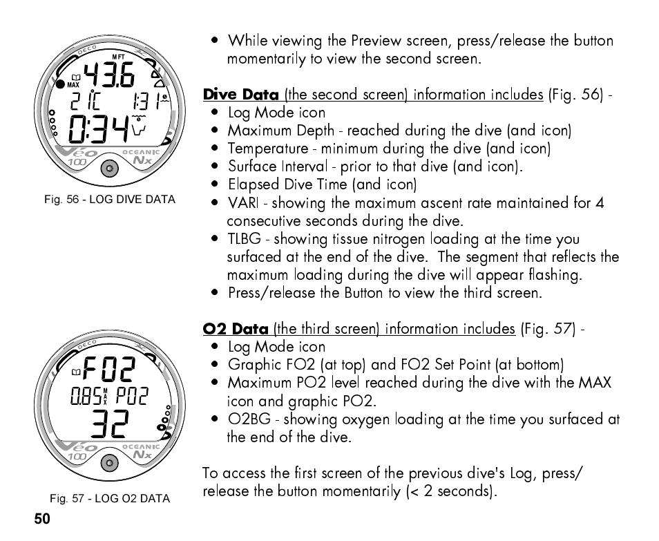 Oceanic Personal Dive Computer Veo 100Nx User Manual | Page 50 / 72