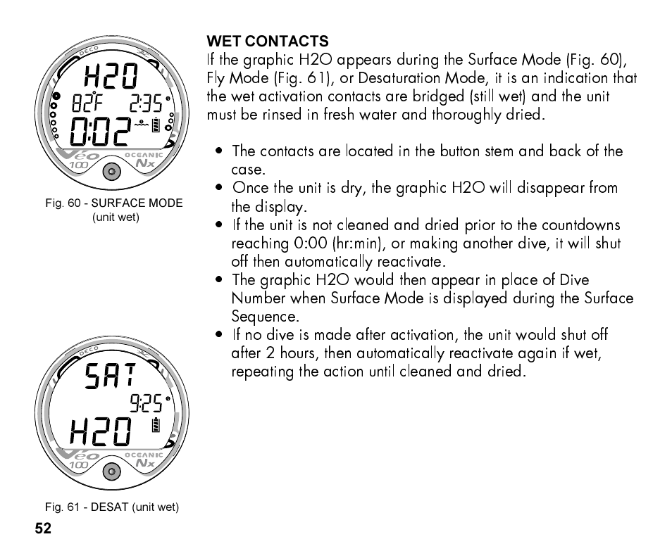 Oceanic Personal Dive Computer Veo 100Nx User Manual | Page 52 / 72