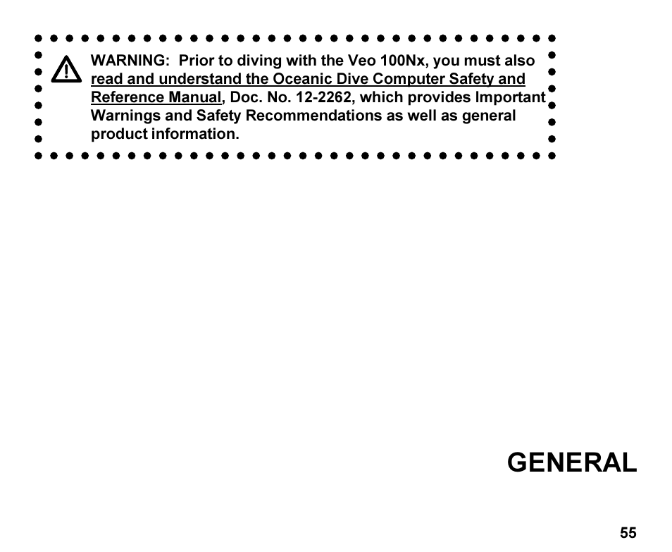 General | Oceanic Personal Dive Computer Veo 100Nx User Manual | Page 55 / 72