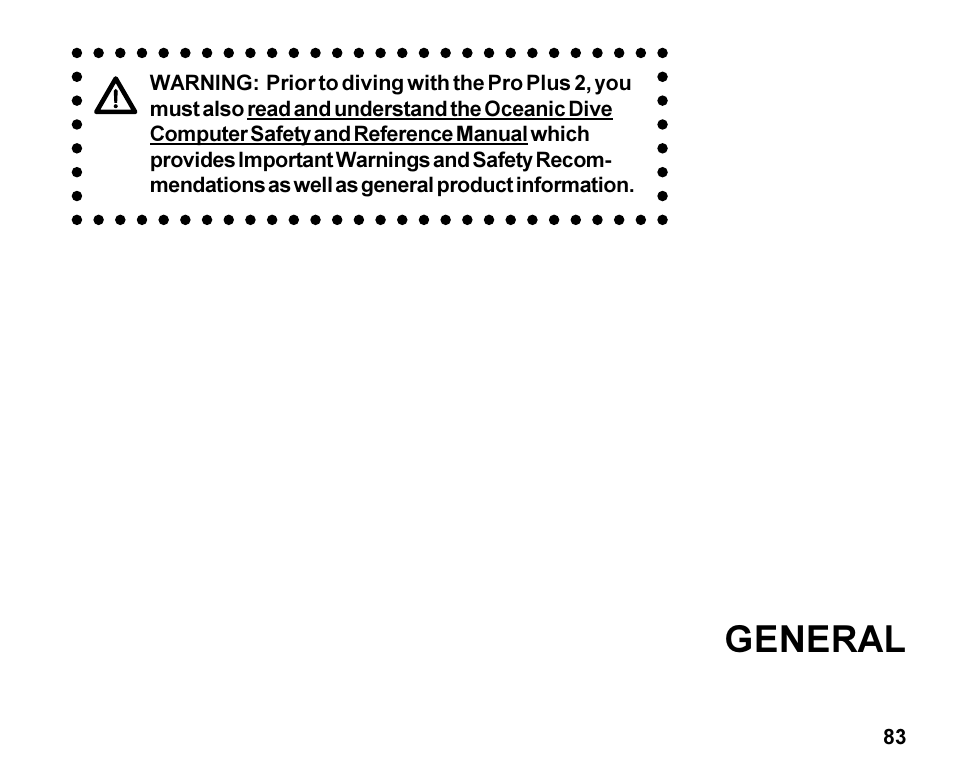 General | Oceanic Dive Computer Pro Plus 2 User Manual | Page 83 / 100