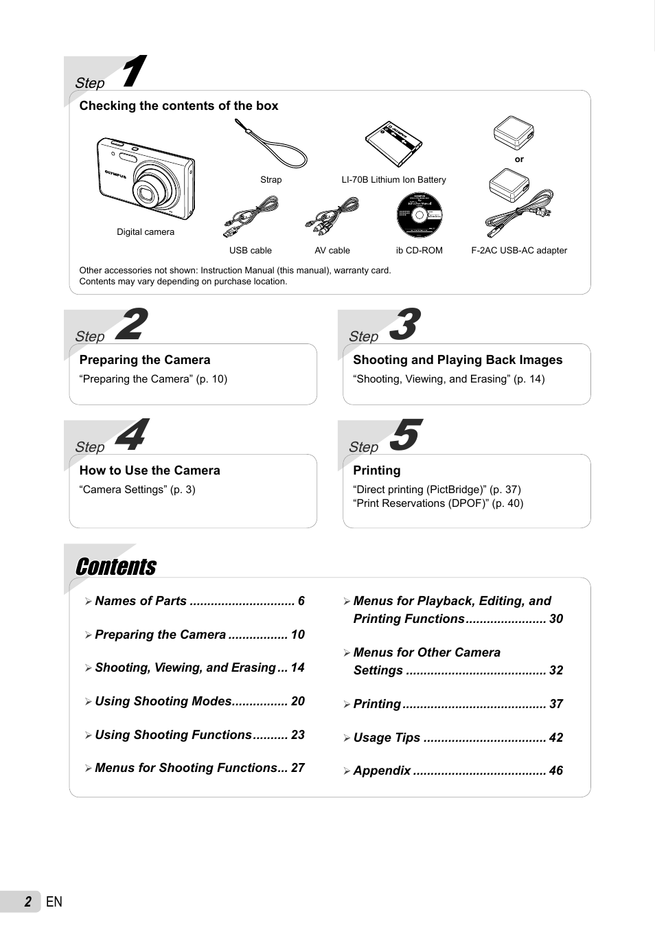 Olympus X-940 User Manual | Page 2 / 61