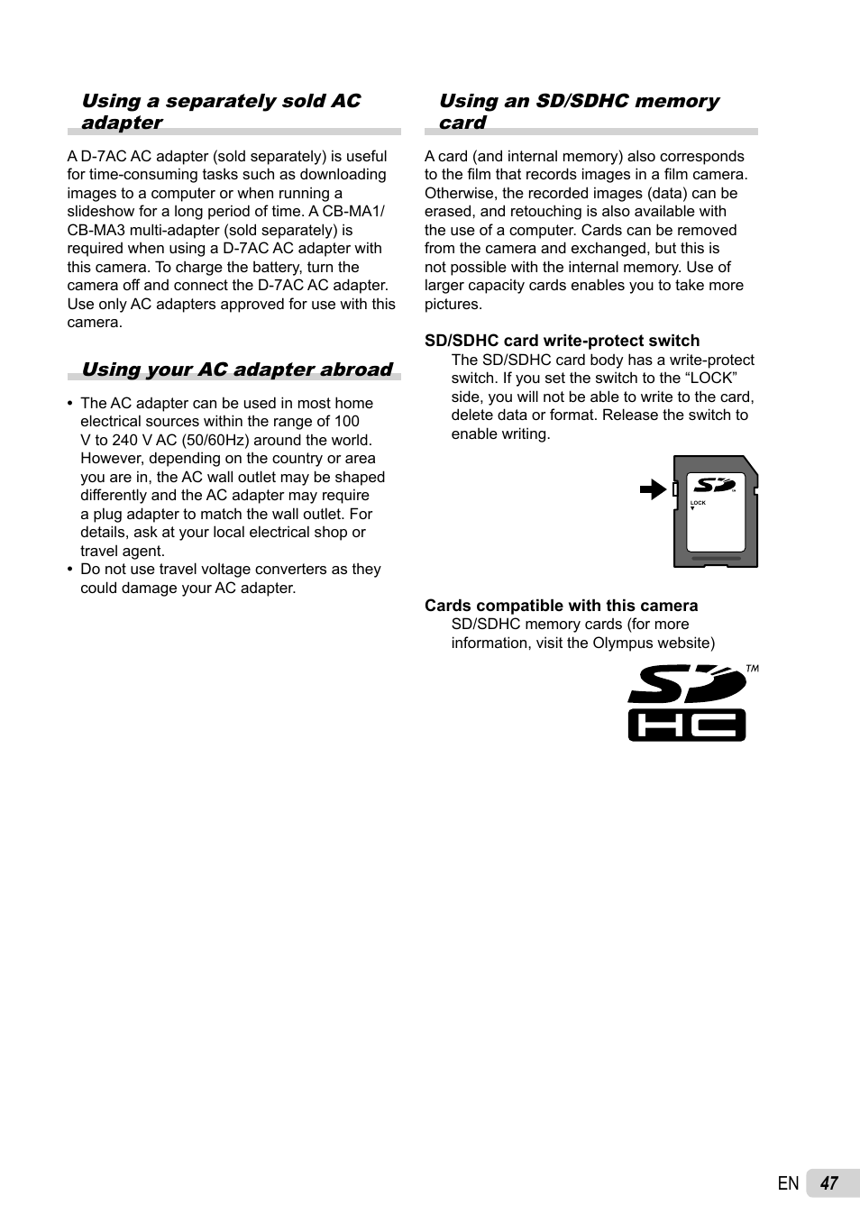 Olympus X-940 User Manual | Page 47 / 61