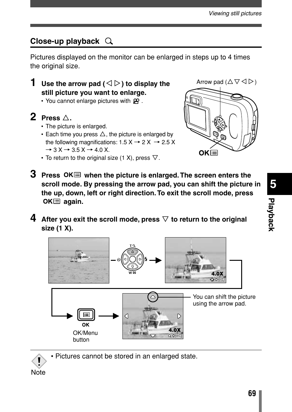 Close-up playback | Olympus C-150 EN User Manual | Page 106 / 216