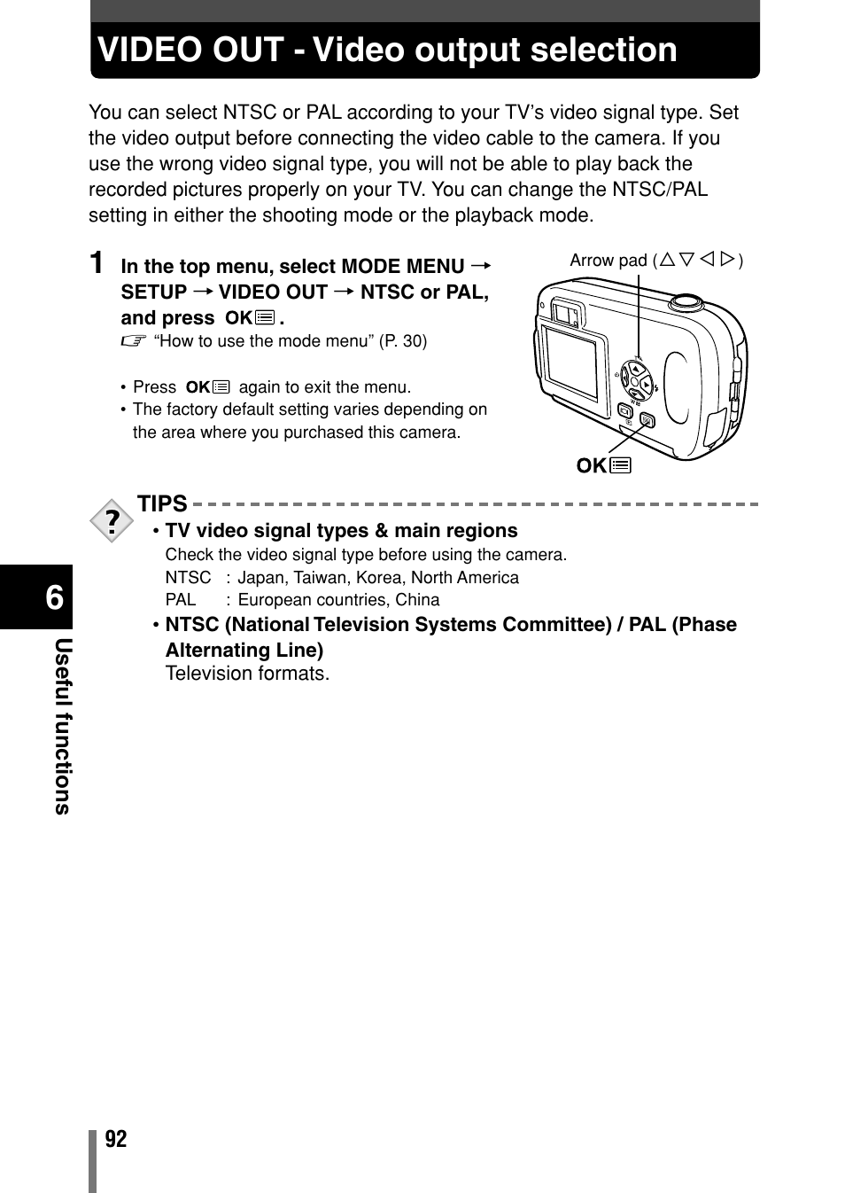 Video out - video output selection | Olympus C-150 EN User Manual | Page 129 / 216