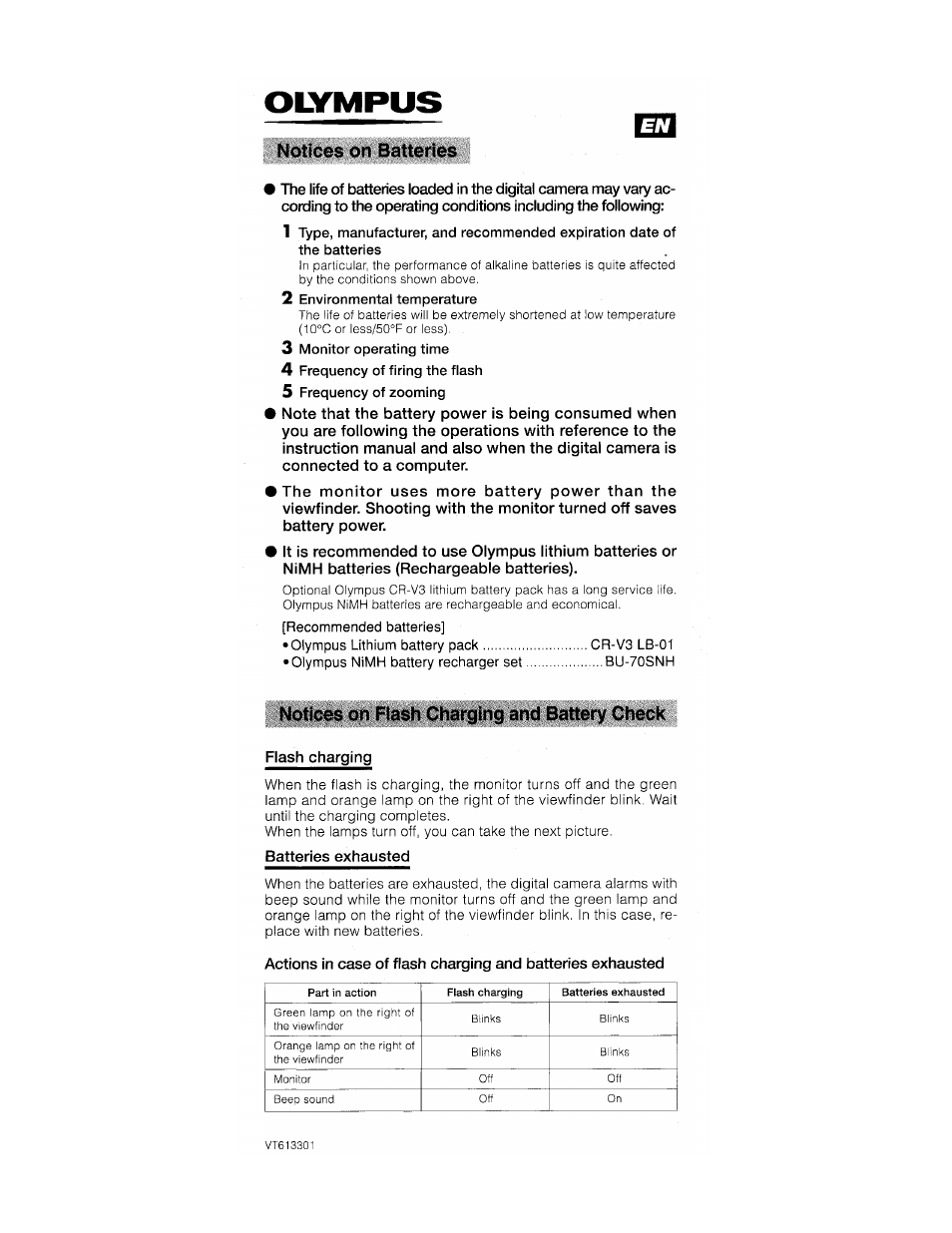 Notice on batteries | Olympus C-150 EN User Manual | Page 185 / 216