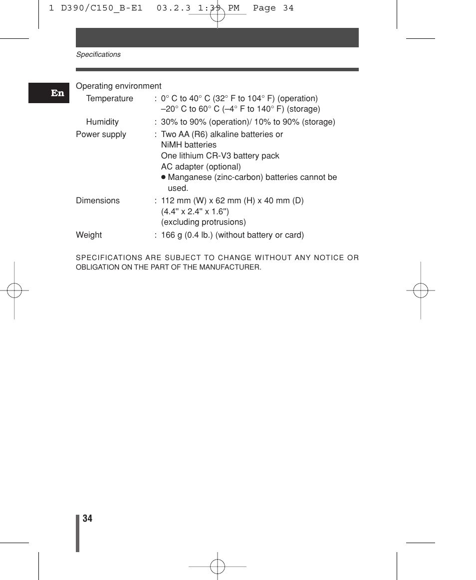 Olympus C-150 EN User Manual | Page 36 / 216