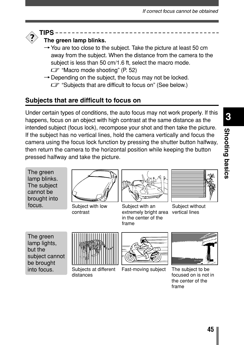 Subjects that are difficult to focus on | Olympus C-150 EN User Manual | Page 82 / 216