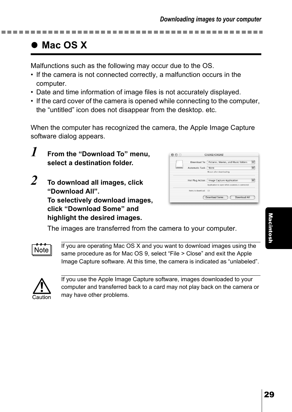 Mac os x | Olympus CAMEDIA C-2 ZOOM User Manual | Page 137 / 140