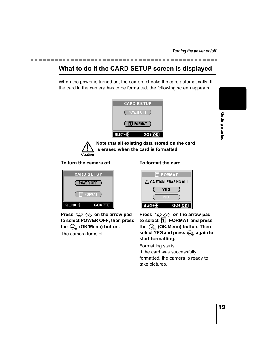 What to do if the card setup screen is displayed | Olympus CAMEDIA C-2 ZOOM User Manual | Page 20 / 140