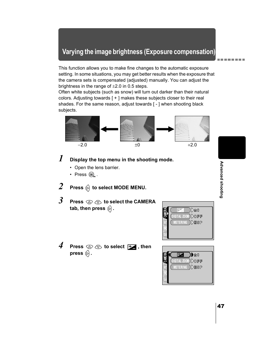 P.47 | Olympus CAMEDIA C-2 ZOOM User Manual | Page 48 / 140