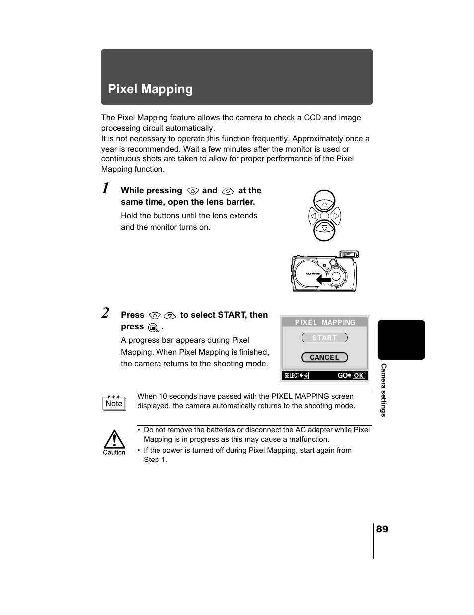 Pixel mapping | Olympus CAMEDIA C-2 ZOOM User Manual | Page 90 / 140