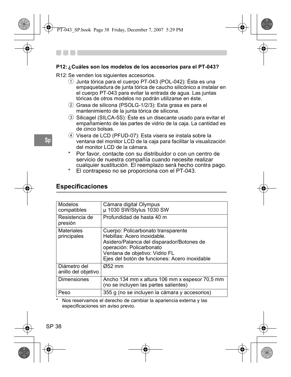 Olympus PT-043 User Manual | Page 190 / 268