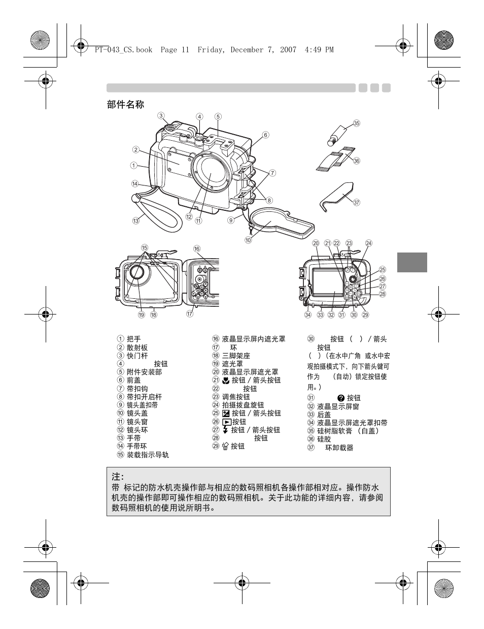Cs 11, 部件名称 | Olympus PT-043 User Manual | Page 201 / 268