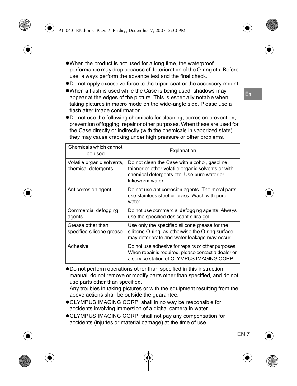 Olympus PT-043 User Manual | Page 45 / 268