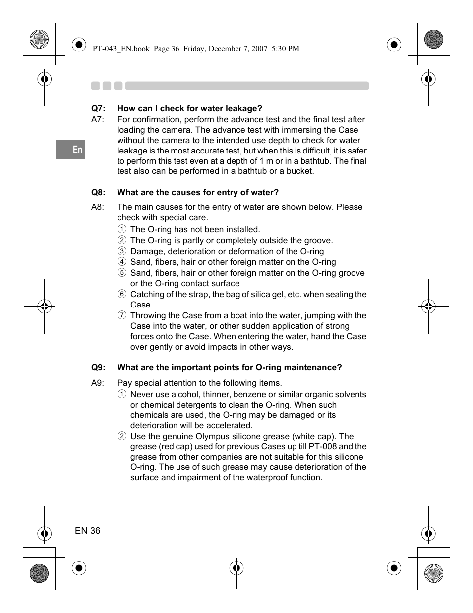 Olympus PT-043 User Manual | Page 74 / 268