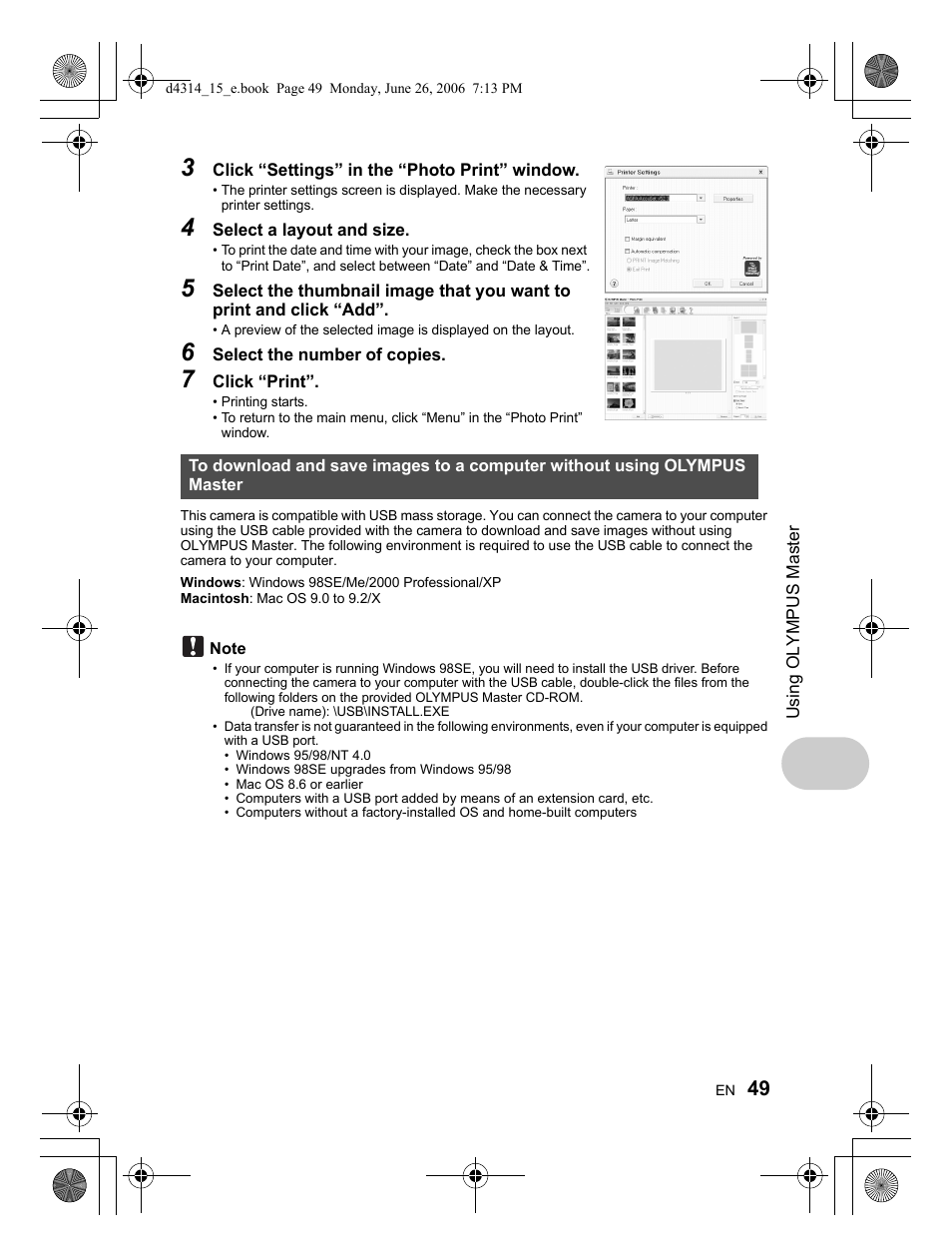 Olympus Stylus 750 User Manual | Page 49 / 80