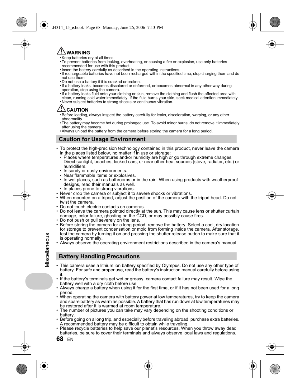 Olympus Stylus 750 User Manual | Page 68 / 80